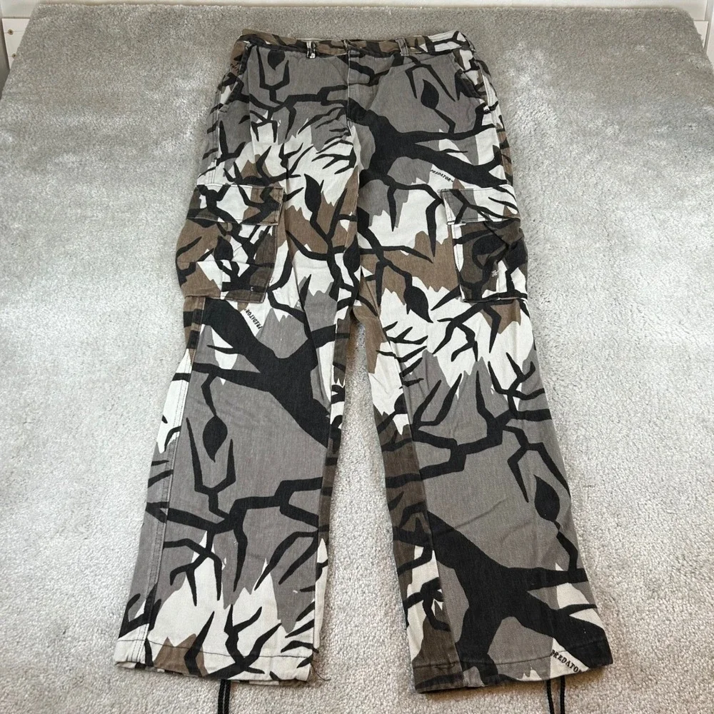Predator Camo Cargo Pants Men's Multi-Pocket Baggy Outdoor Hunting Size M 31X31